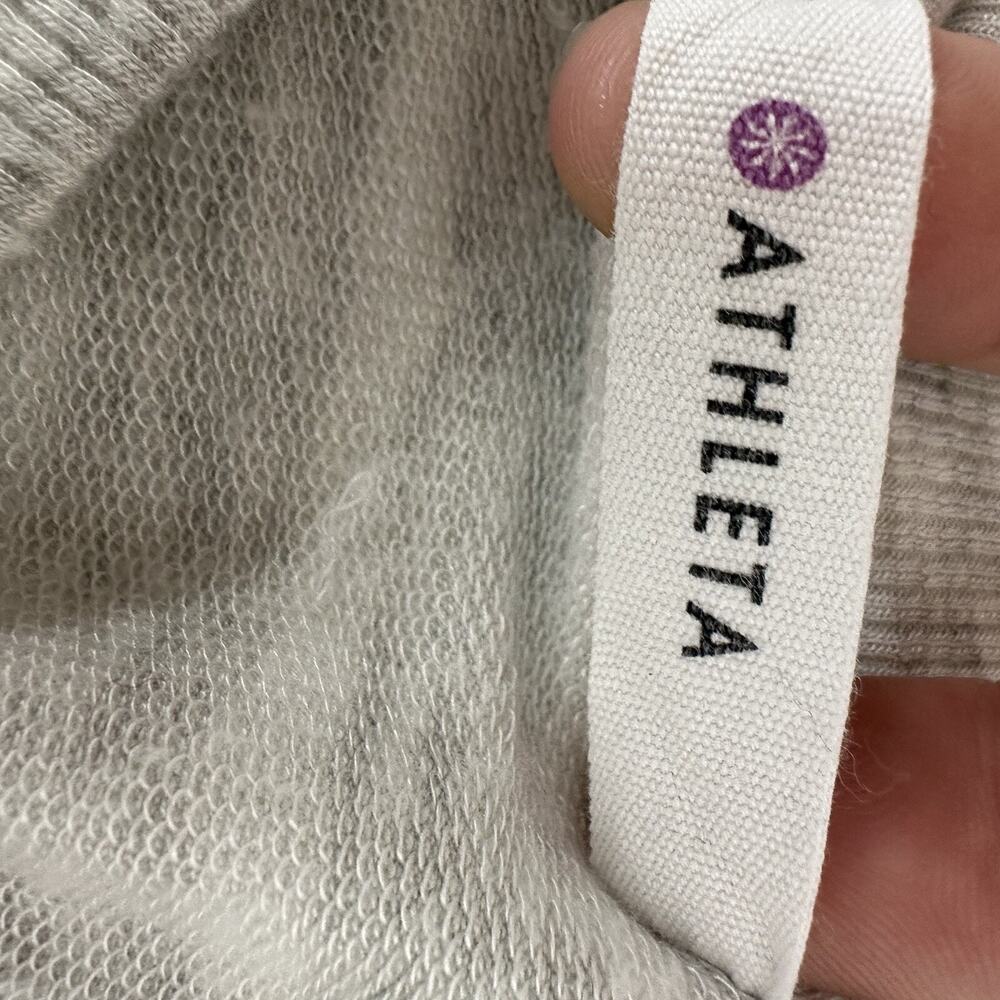 Athleta Dress Womens Large Gray Striped Criss Cross Sweatshirt Lagenlook Casual - Picture 6 of 15